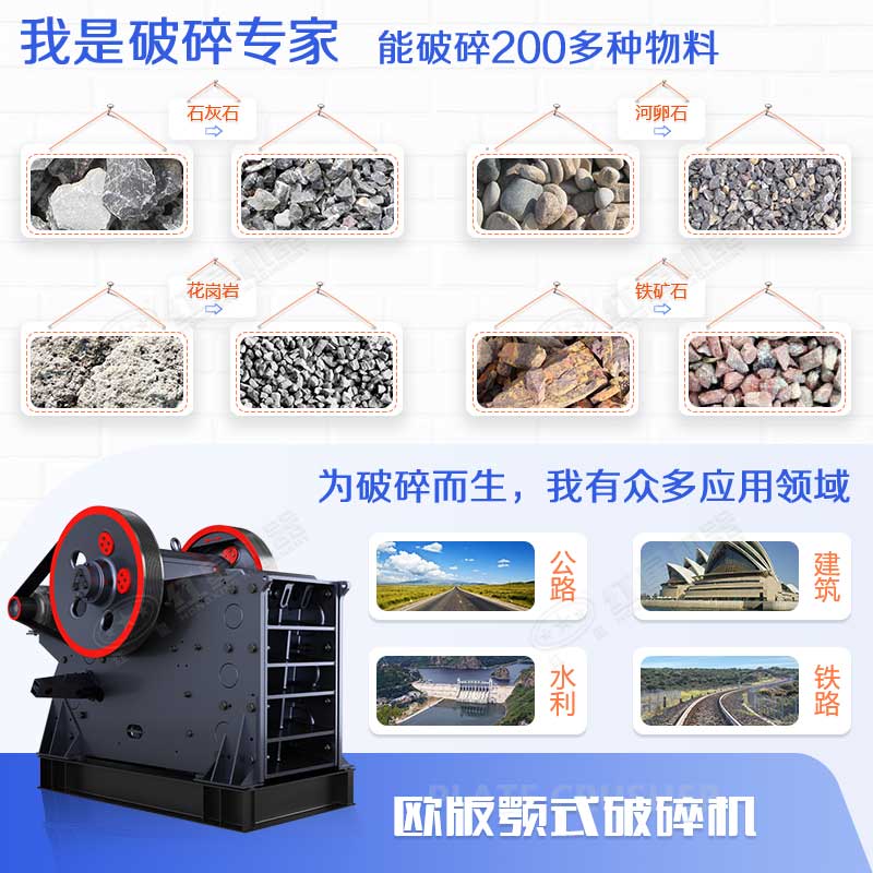顎式破碎機(jī)能力強(qiáng)、應(yīng)用范圍廣